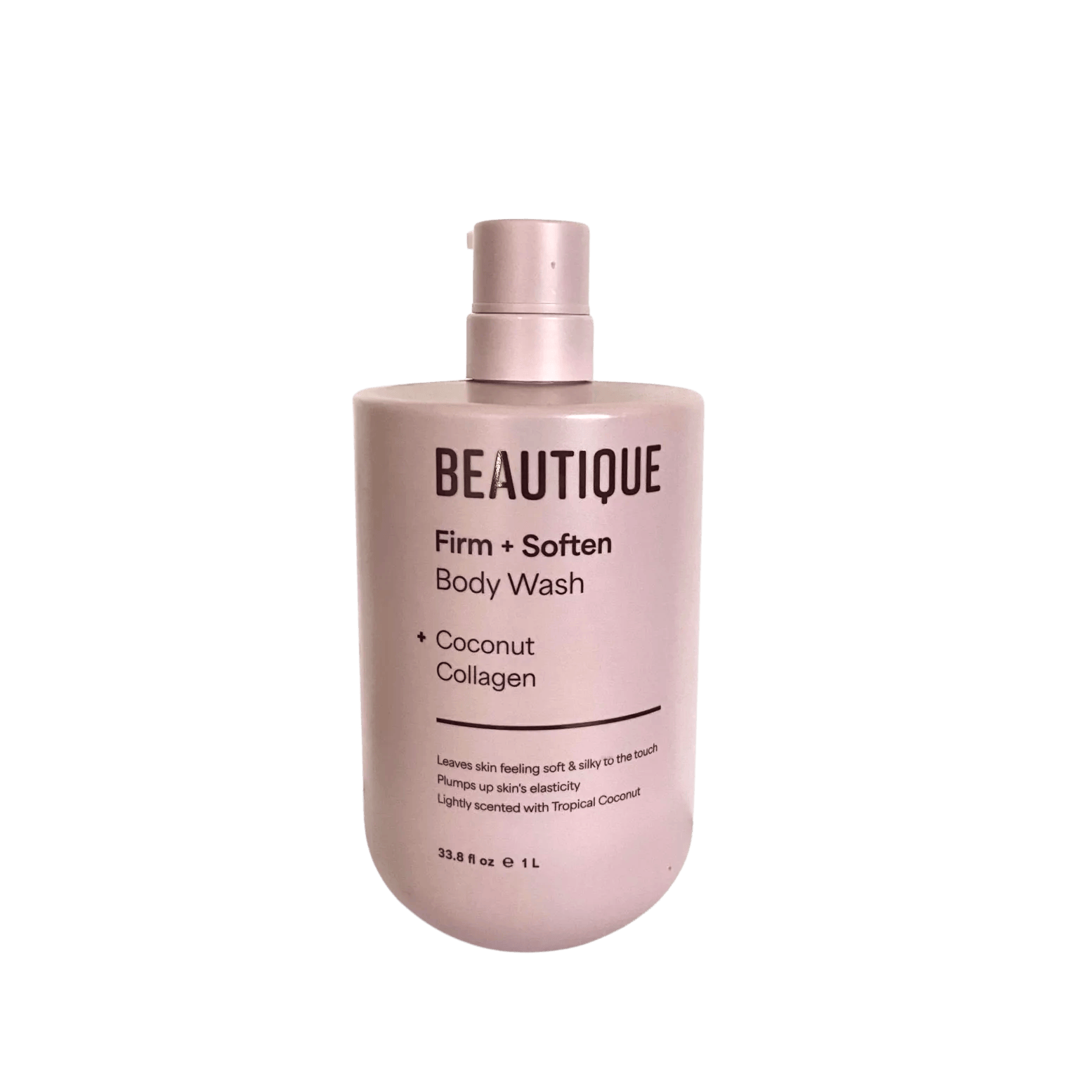 Beautique Firm + Soften Body Wash with Coconut & Collagen – hydrating and firming body cleanser for soft, smooth skin.