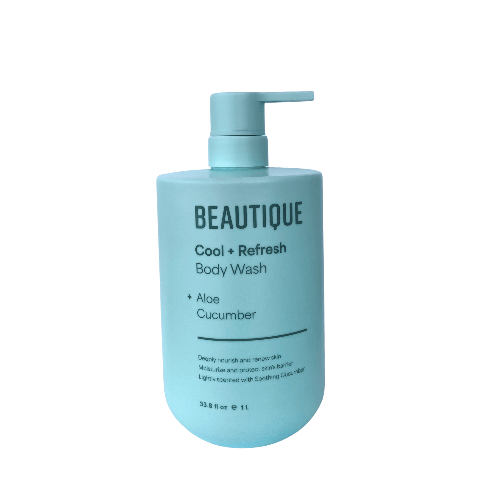 Bottle of Beautique Cool + Refresh Body Wash with Aloe and Cucumber