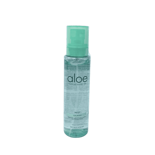 HOLIKA HOLIKA Aloe Soothing Essence 98% Calming Mist – hydrating aloe spray for face and body, great for sensitive skin.