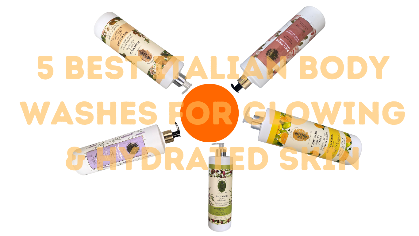 Picture showing 5 body washes from Italy