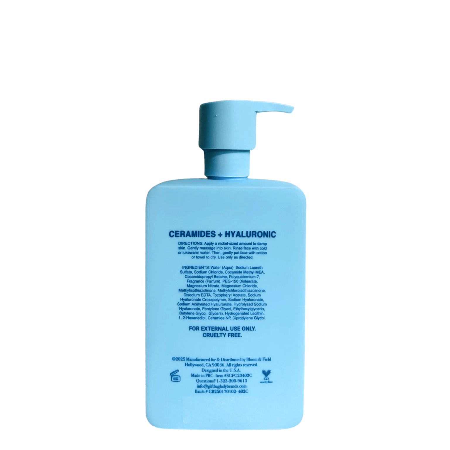 Beauty Bliss Calming Gel Cleanser with Ceramides and Hyaluronic Acid – gentle hydrating face wash for dry skin