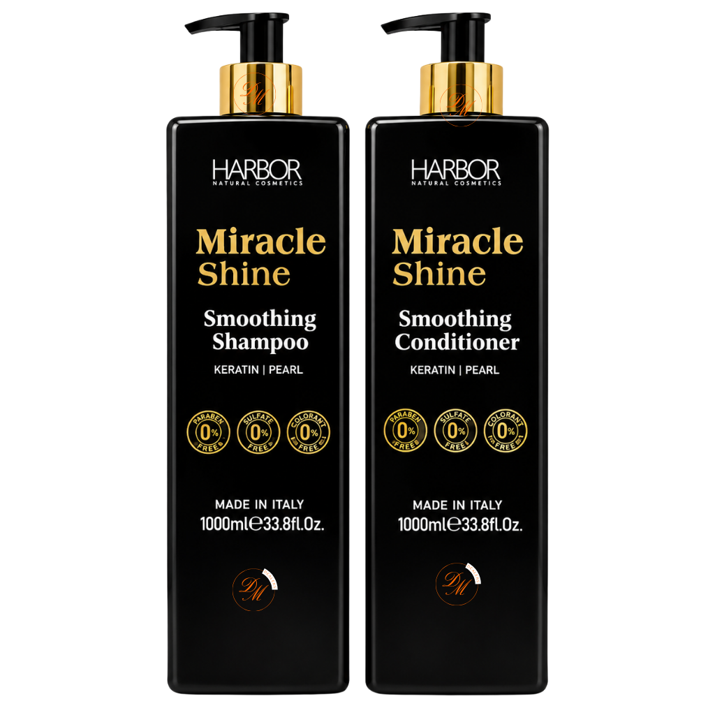 Harbor Natural Cosmetics Miracle Shine Keratin and Pearl Smoothing Shampoo and Conditioner set