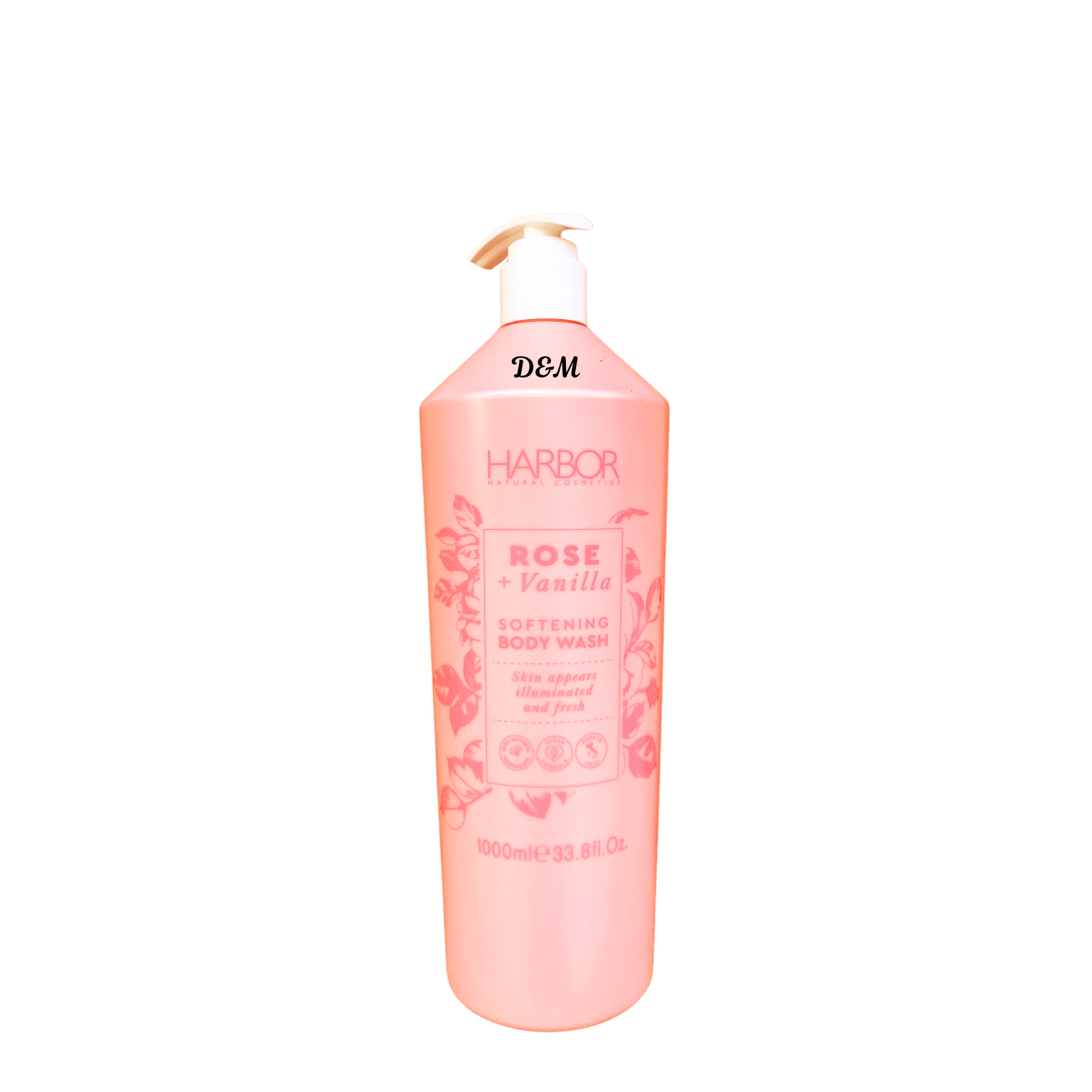 Harbor Natural Cosmetics Rose and Vanilla Softening Body Wash made in Italy