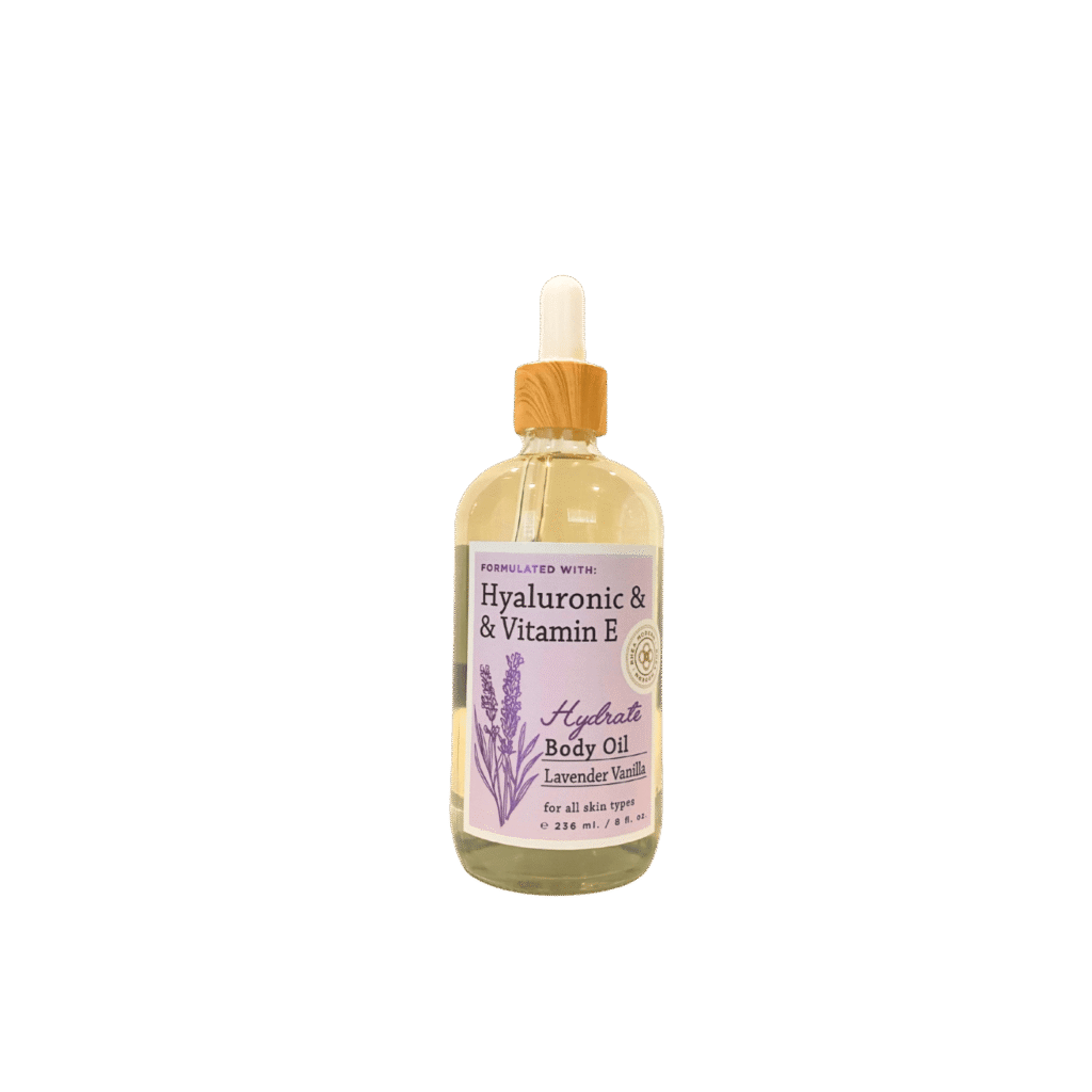 Lavender Vanilla Hyaluronic & Vitamin E Body Oil – Lightweight moisturizer for glowing, nourished skin