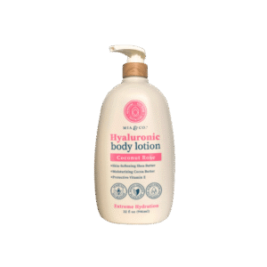 MIA & CO Coconut Rose Hyaluronic Body Lotion – lightweight hydrating body moisturizer with floral scent