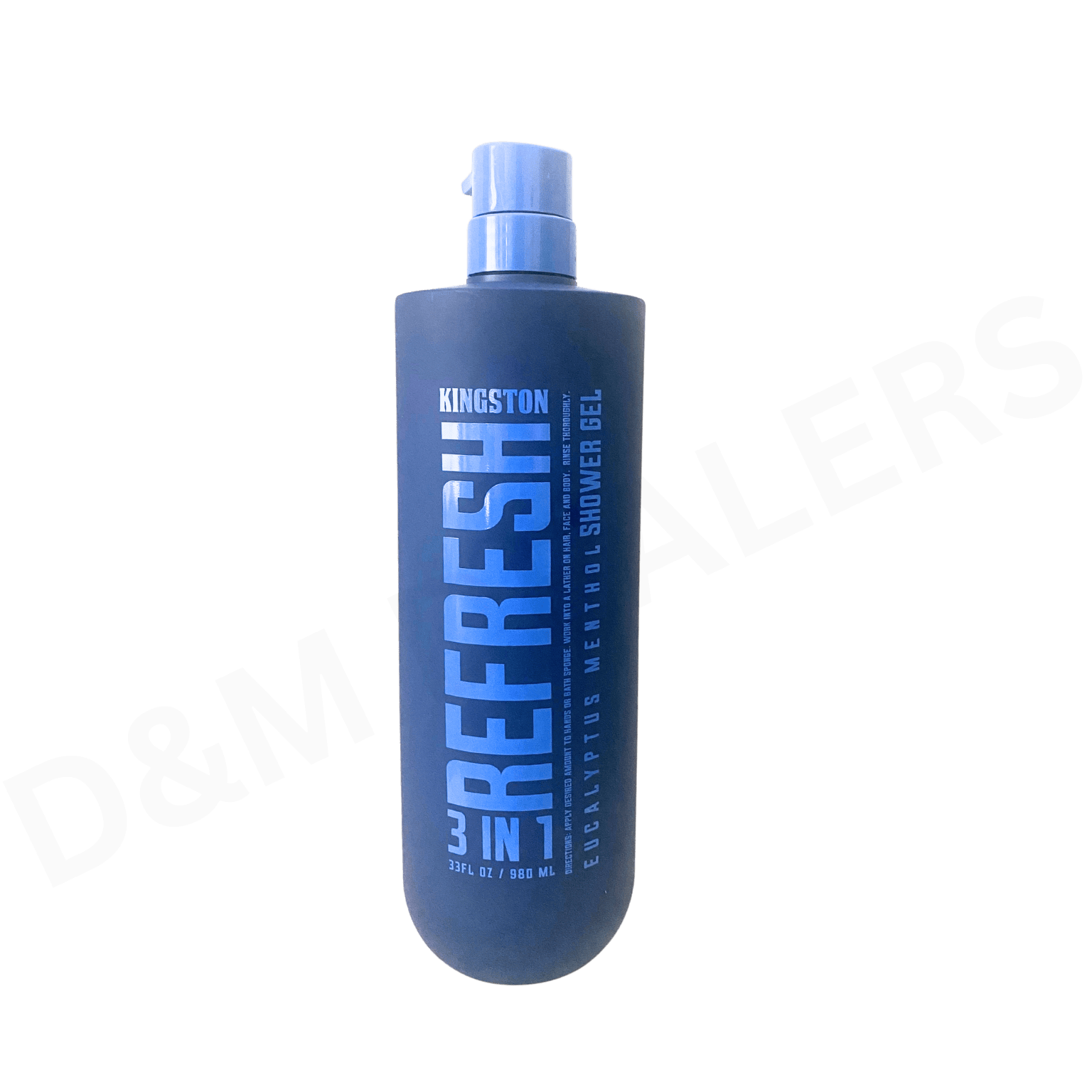 Kingston Refresh eucalyptus menthol shower gel bottle for cooling and energizing body cleansing