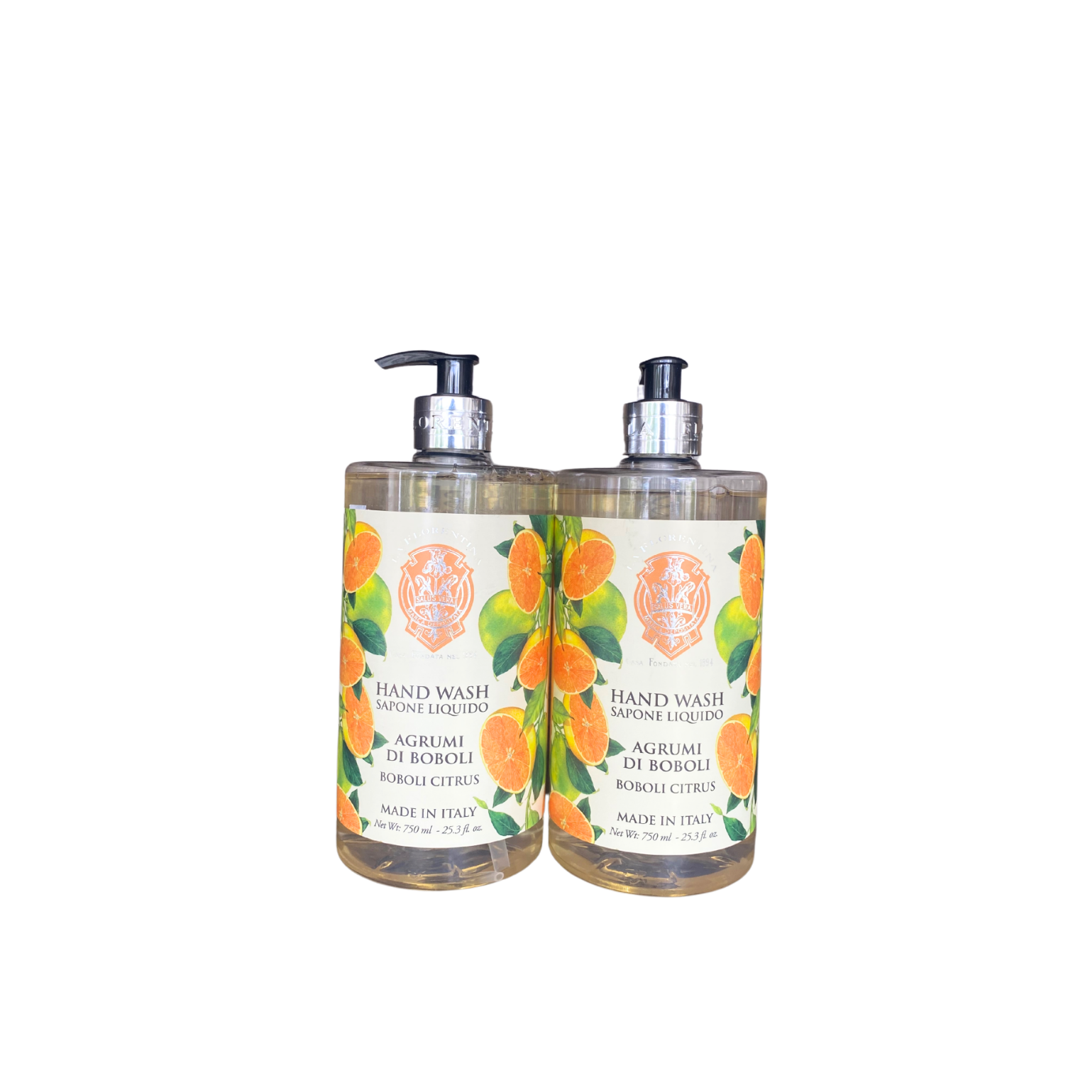 Roboli Citrus Hand Wash 2-pack with bright Italian citrus-inspired packaging