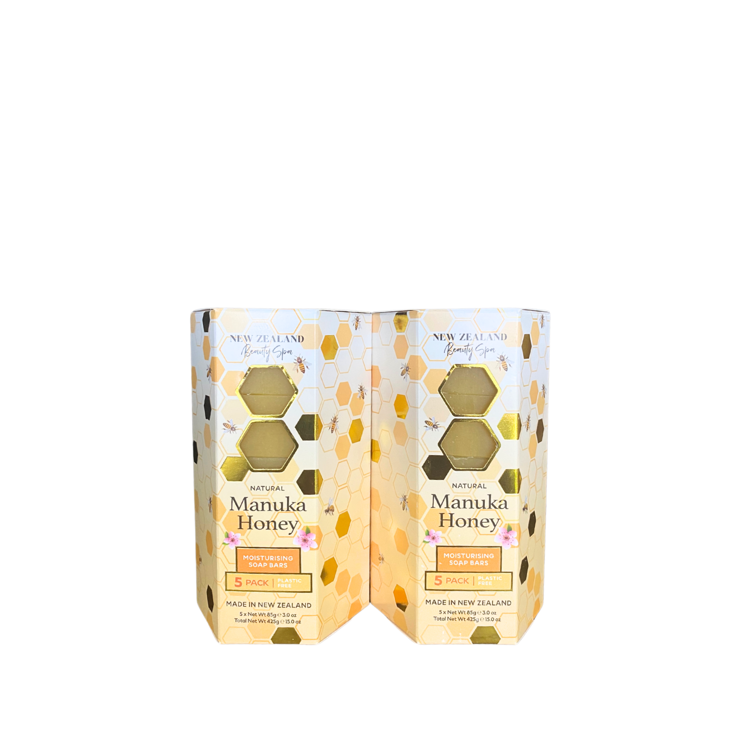 Two Manuka Honey Soap Bars by The New Zealand Soap Factory with natural, rustic packaging