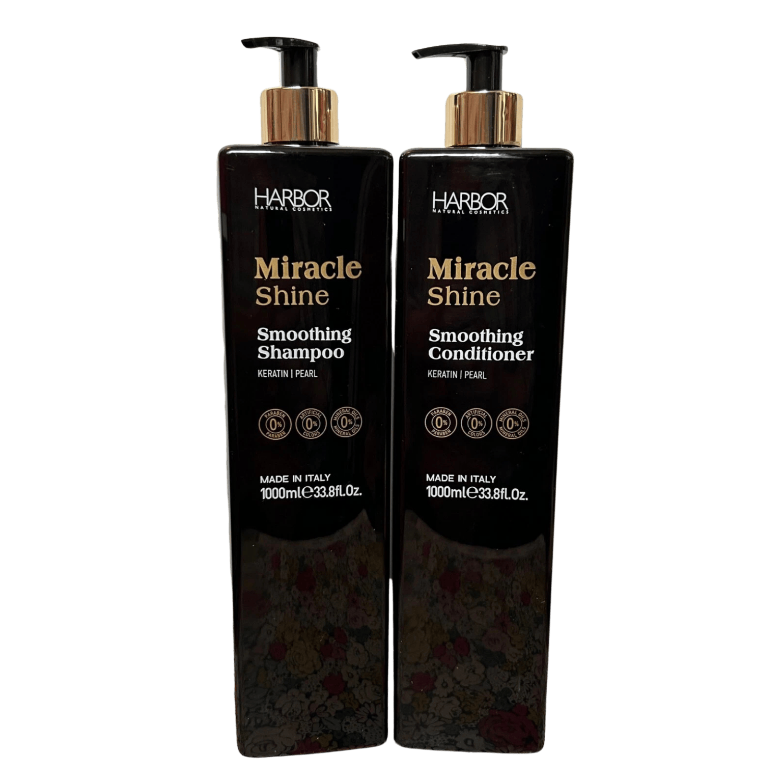 Miracle Shine Shampoo and Conditioner Set with Keratin and Pearl by Harbor Natural Cosmetics – Made in Italy