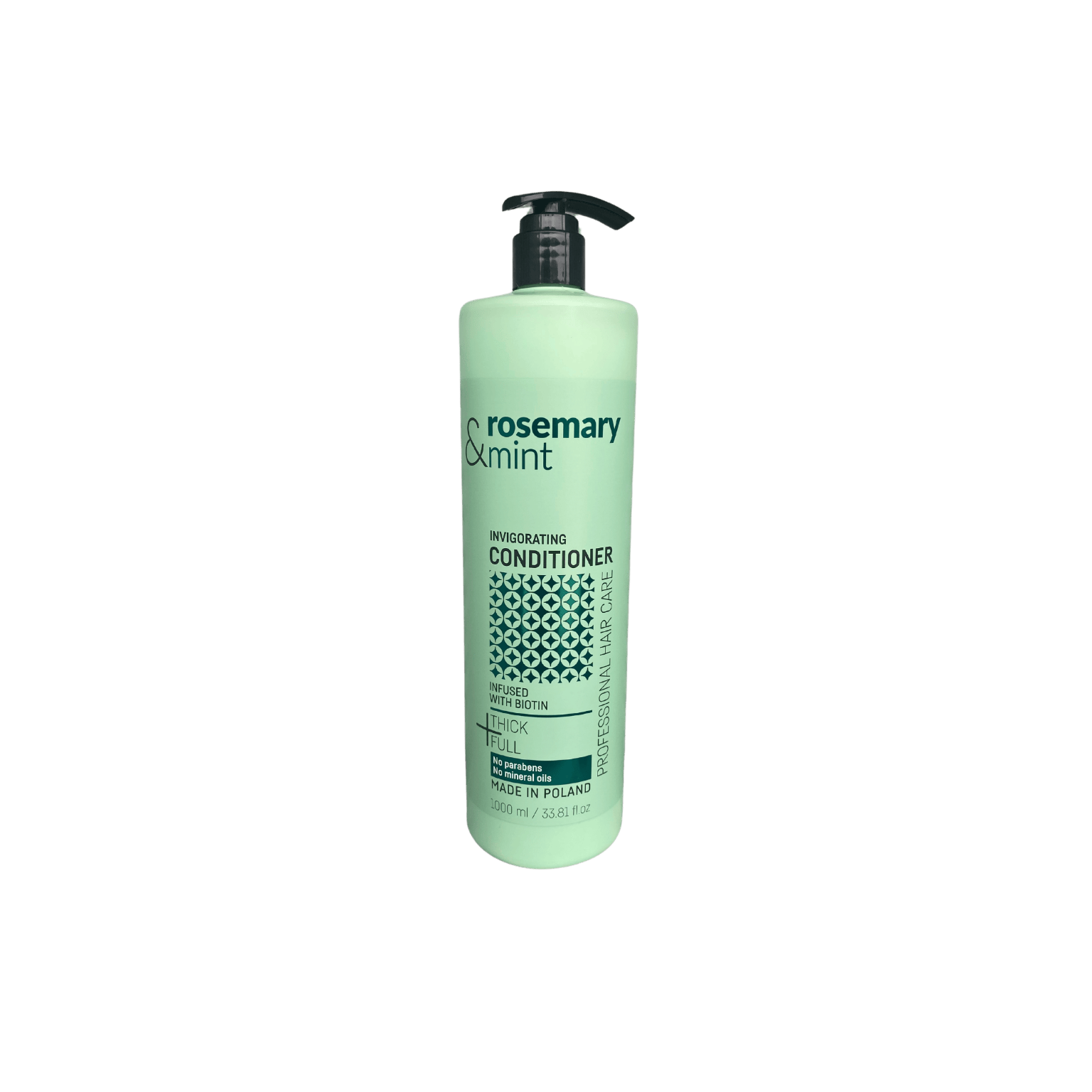 1000ml bottle of Rosemary & Mint Conditioner with biotin