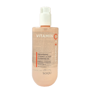 SOQU Vitamin C + E Deep Cleansing Oil bottle – Korean skincare product for brightening and hydration