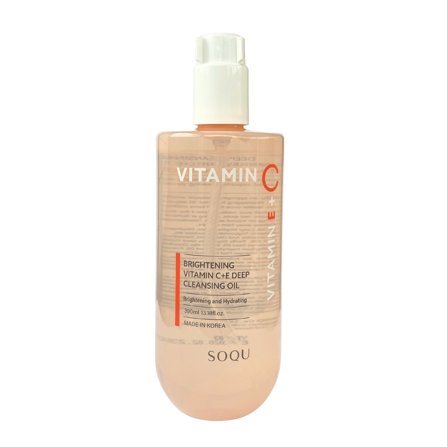 SOQU Vitamin C + E Deep Cleansing Oil bottle – Korean skincare product for brightening and hydration