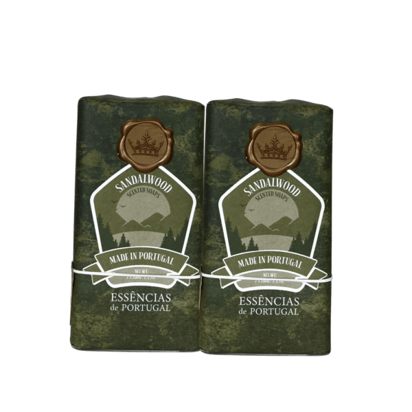 Sandalwood Soap Bar for Men – 2-Pack Made in Portugal with Masculine Woodsy Scent