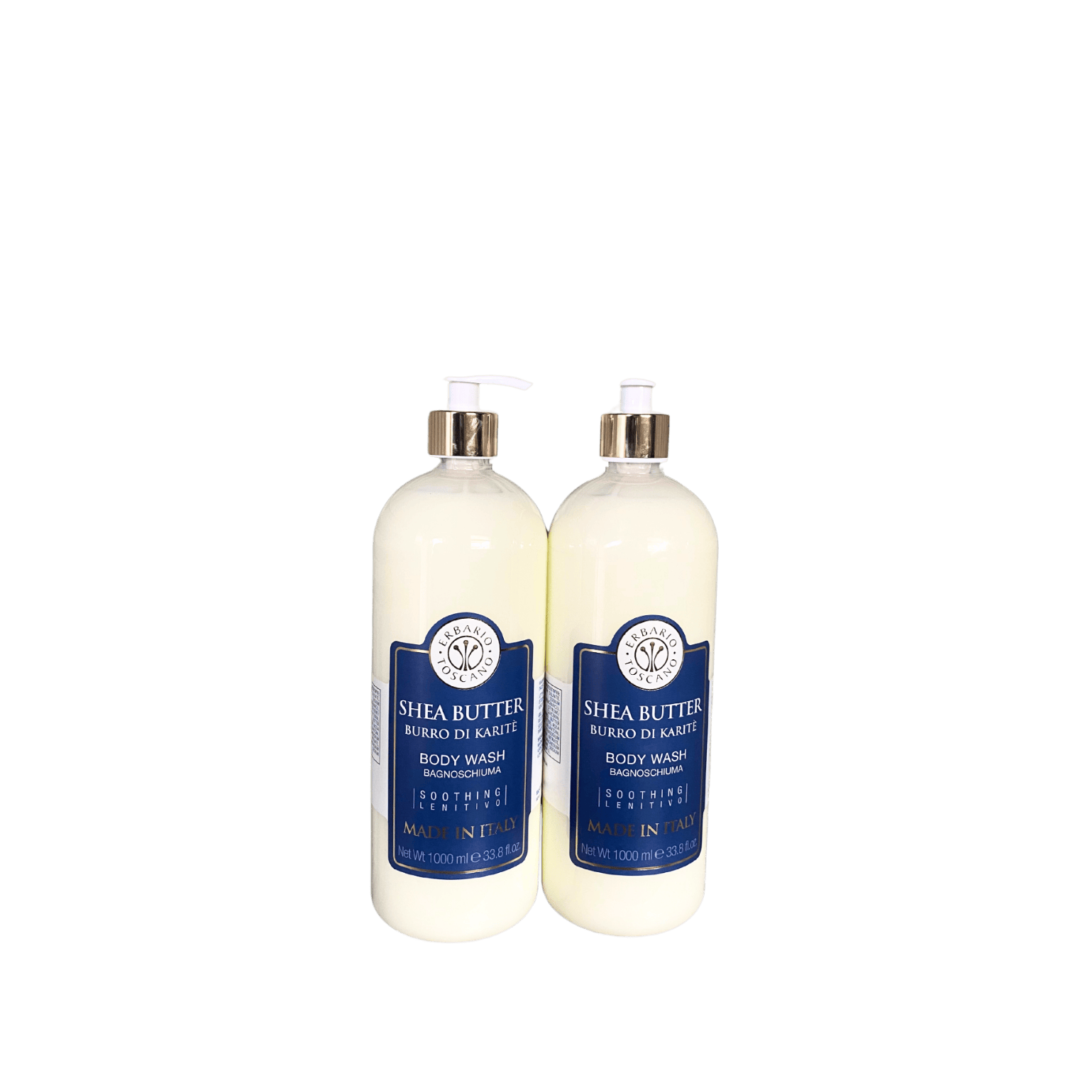 Shea Butter Soothing Body Wash 2-Pack by ELBARIO TOSCANO – Luxurious Italian bottles with creamy nourishing formula