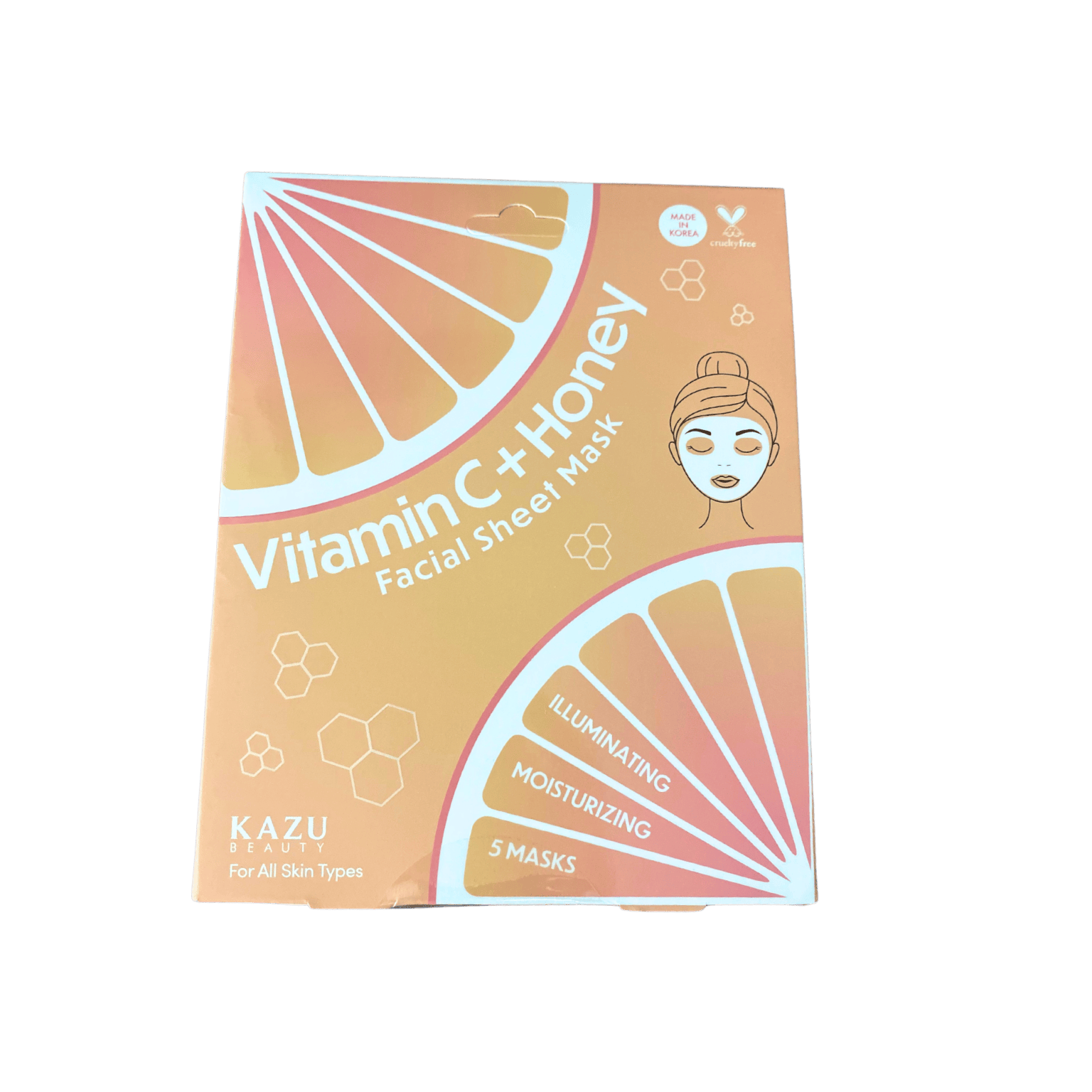 Vitamin C + Honey Facial Sheet Mask | Hydrating Glow by KAZU BEAUTY