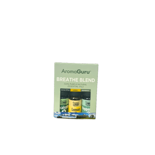 Aroma Guru Breathe Blend essential oil with eucalyptus, lemon, and peppermint