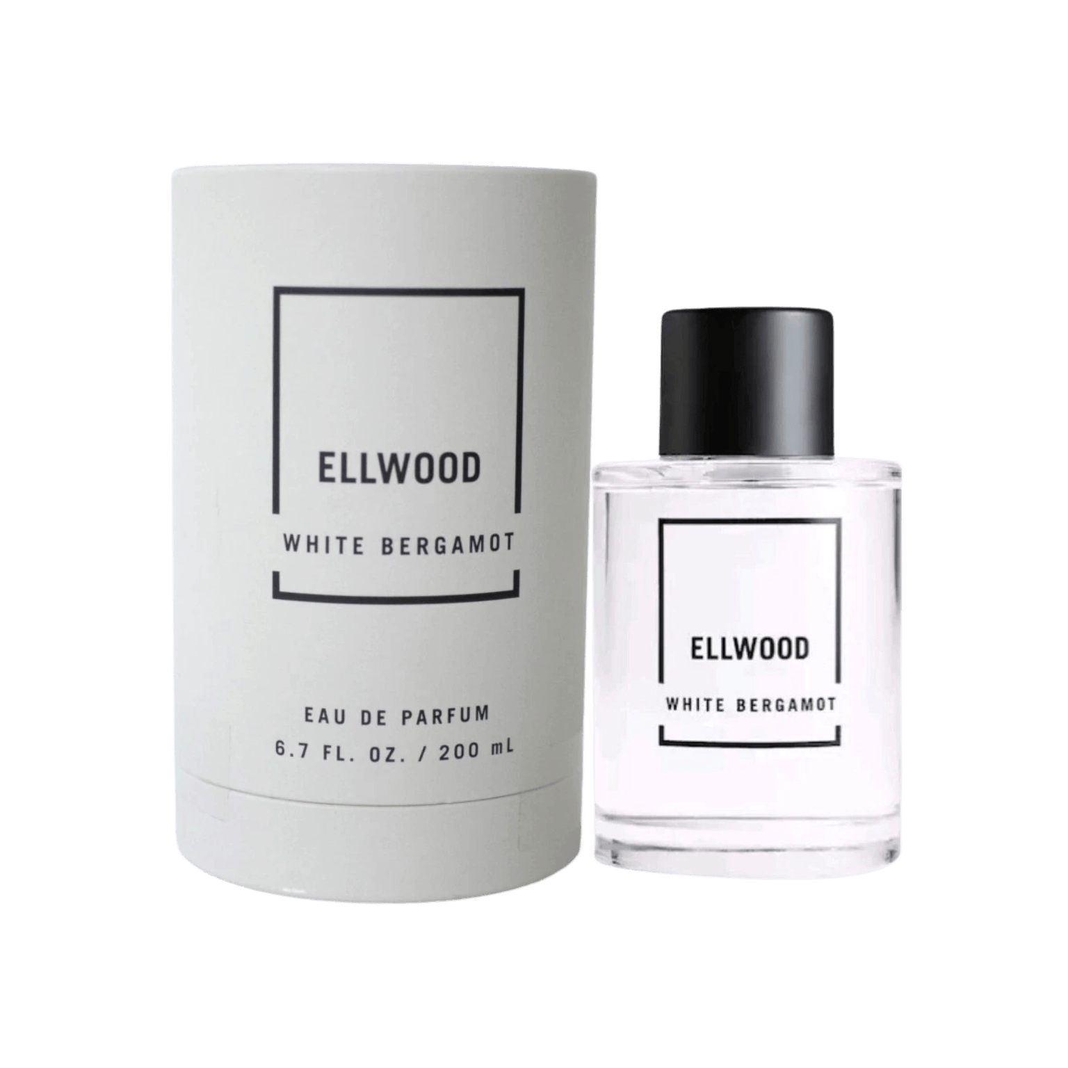 Abercrombie & Fitch Ellwood White Bergamot Eau de Parfum 6.7 oz bottle—fresh unisex fragrance with citrus and clean notes.