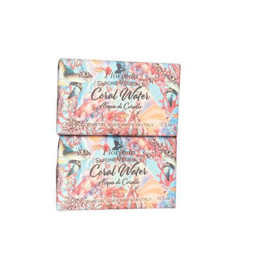 Florinda Coral Water vegetable soap 2-pack with plant-based formula, made in Italy