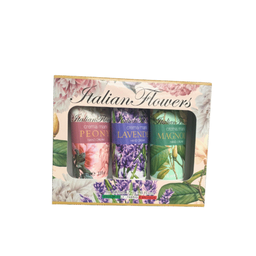 Italian Flowers Hand Cream Trio – Peony, Lavender & Magnolia – Nourishing Floral Skincare Gift Set from Italy