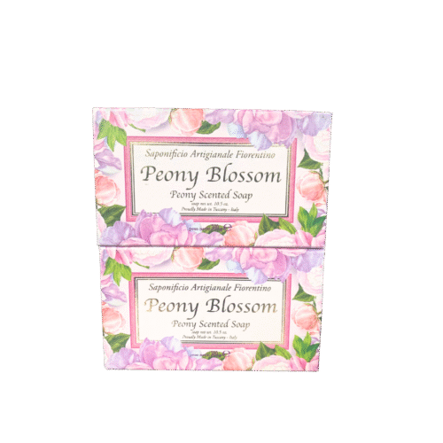 Peony Blossom soap bar 2-pack handmade in Tuscany, Italy