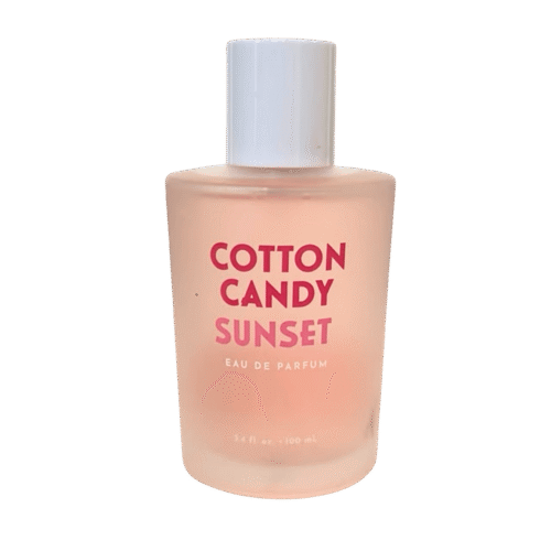 Tru Fragrance Cotton Candy Sunset Eau De Parfum Spray – 3.4 oz bottle with a sweet cotton candy and floral scent blend.