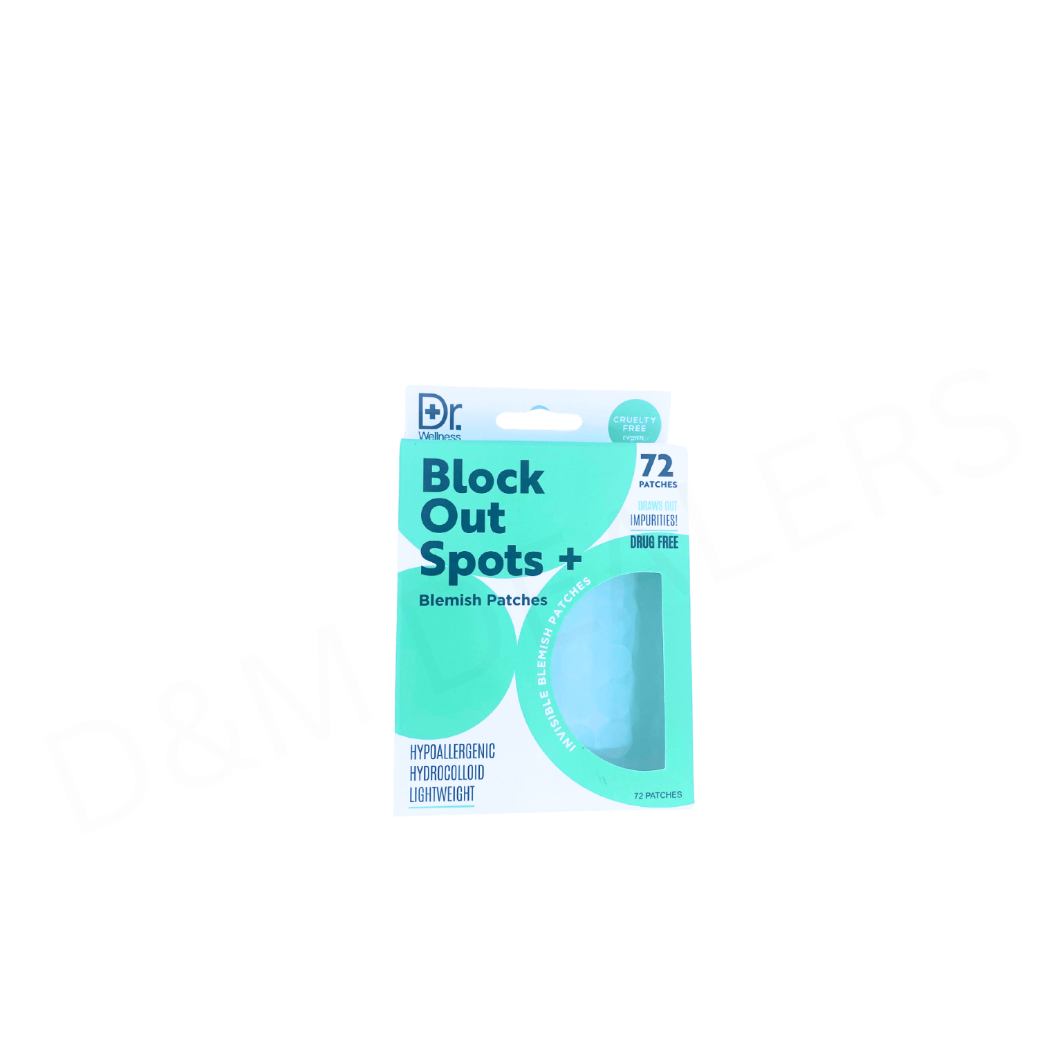 Dr. Wellness Block Out Spots Invisible Blemish Patches – Hydrocolloid, drug-free acne patches for all skin types, 72 count