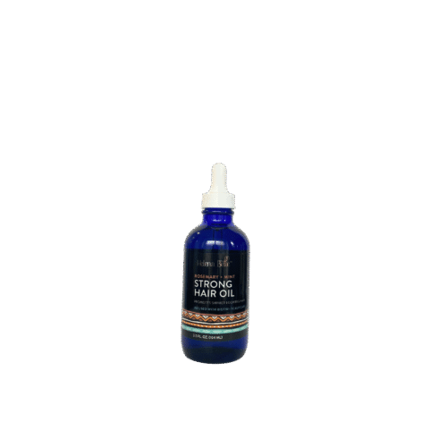 Helena Belle Rosemary + Mint Strong Hair Oil bottle—strengthening hair oil with Biotin for growth, scalp refresh, and breakage repair.