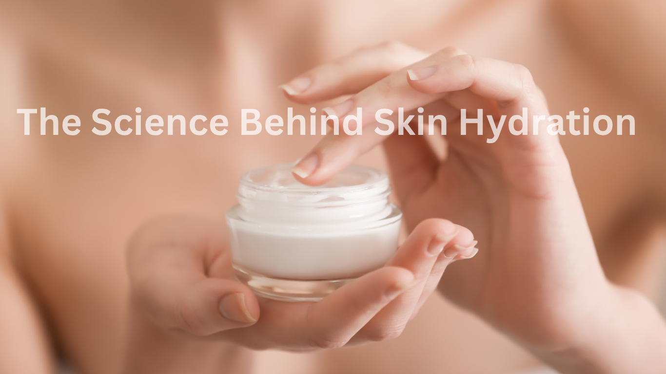 Woman holding a glass jar of moisturizer