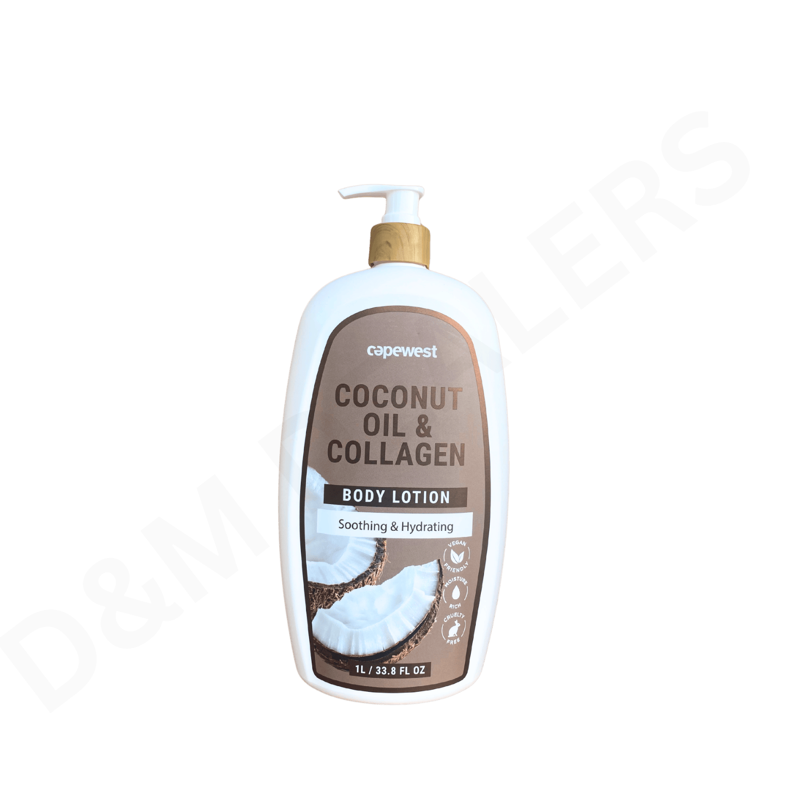 Capewest Coconut Oil & Collagen Body Lotion – Vegan, Cruelty-Free Hydrating Lotion with Coconut Oil and Collagen