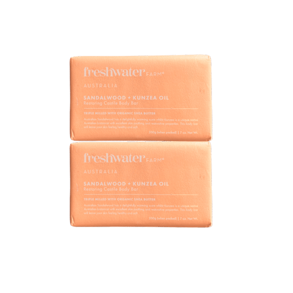 Freshwater Farm Sandalwood and Kunzea Oil Soap Bars – Twin Pack Natural Skincare