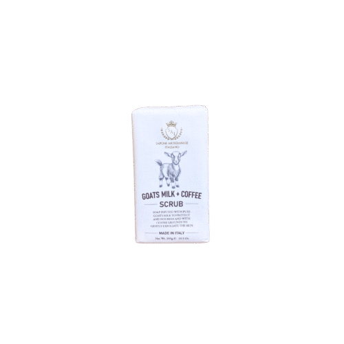 Handcrafted Italian soap bar with goat’s milk and coffee grounds,