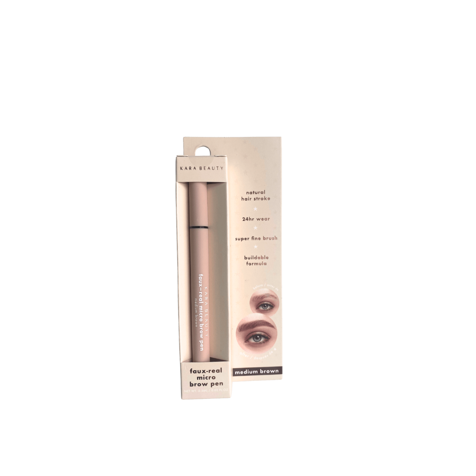 Kara Beauty, Faux Real Brow Pen, Medium Brown