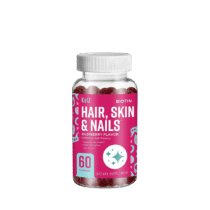 KelZ Biotin Hair, Skin & Nails Raspberry Gummies 5000mcg – 60 Count