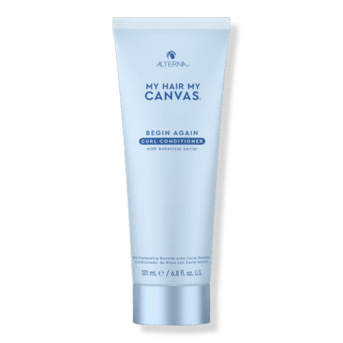 Alterna My Hair Canvas Begin Again Curl Conditioner with botanical caviar for hydrating, defining, frizz control, and enhancing natural curls.