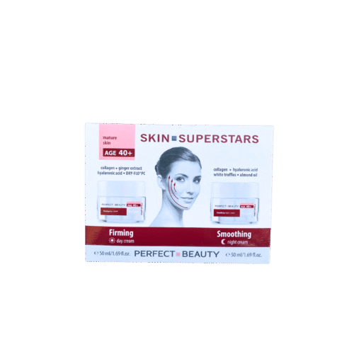 Skin Superstars Perfect Beauty Day & Night Cream Set for mature skin with collagen, truffles, and hyaluronic acid