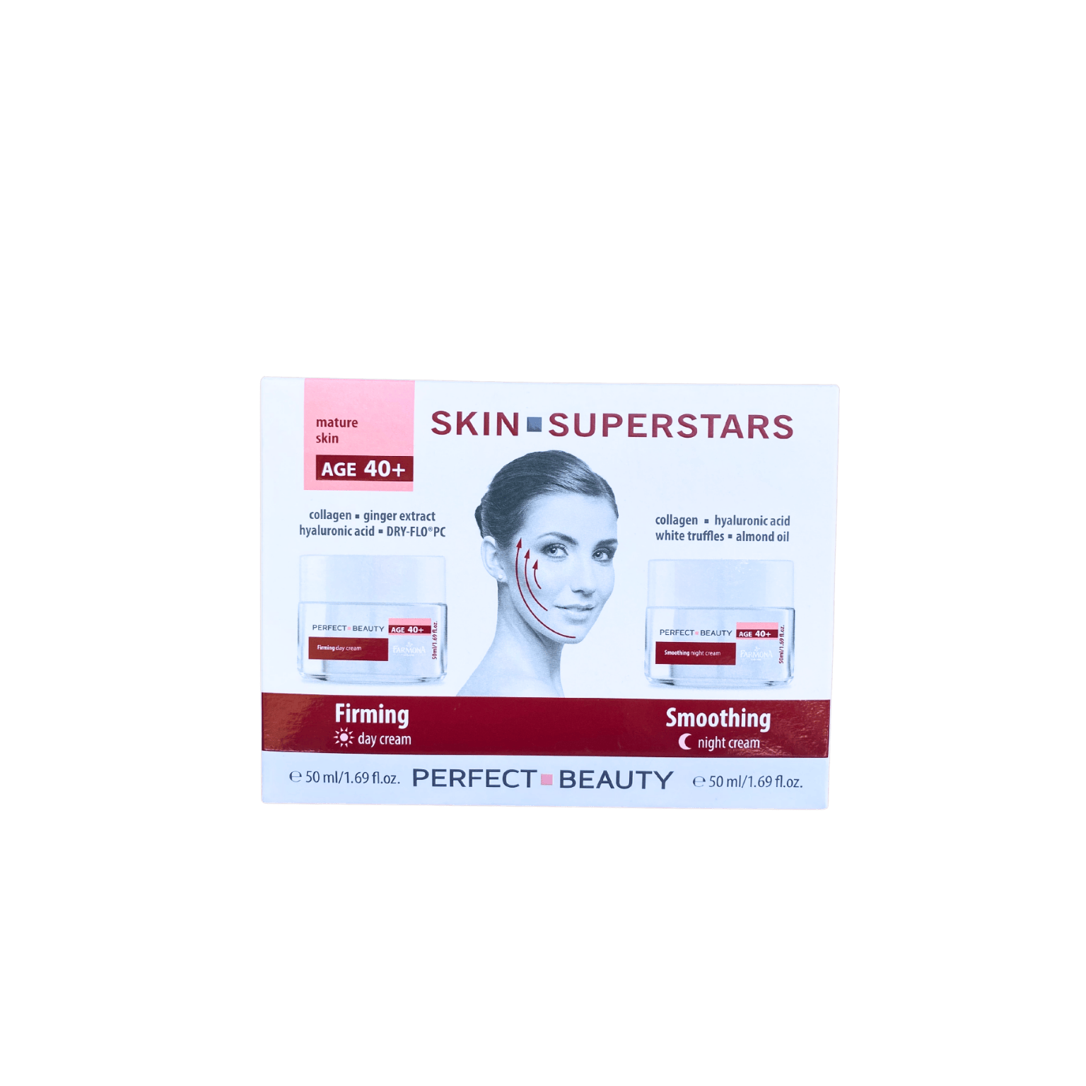 Skin Superstars Perfect Beauty Day & Night Cream Set for mature skin with collagen, truffles, and hyaluronic acid