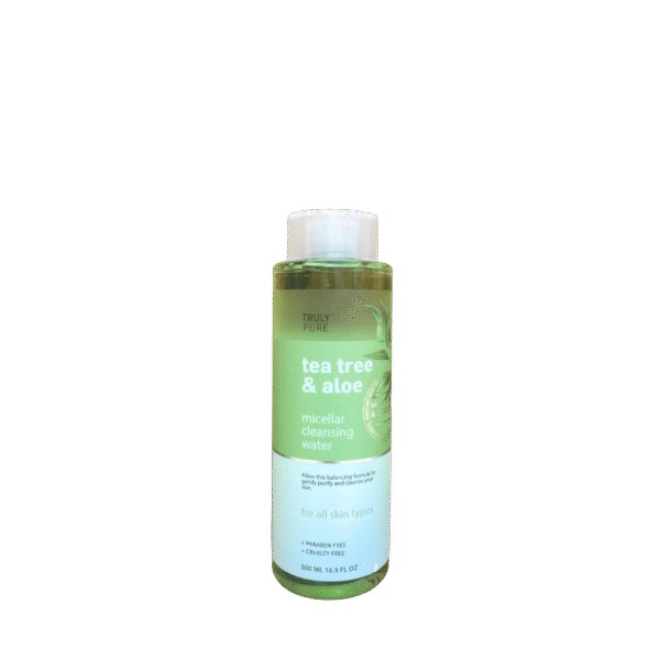 Truly Pure Aloe Website Bottle of TRULY PURE Tea Tree & Aloe Micellar Cleansing Water