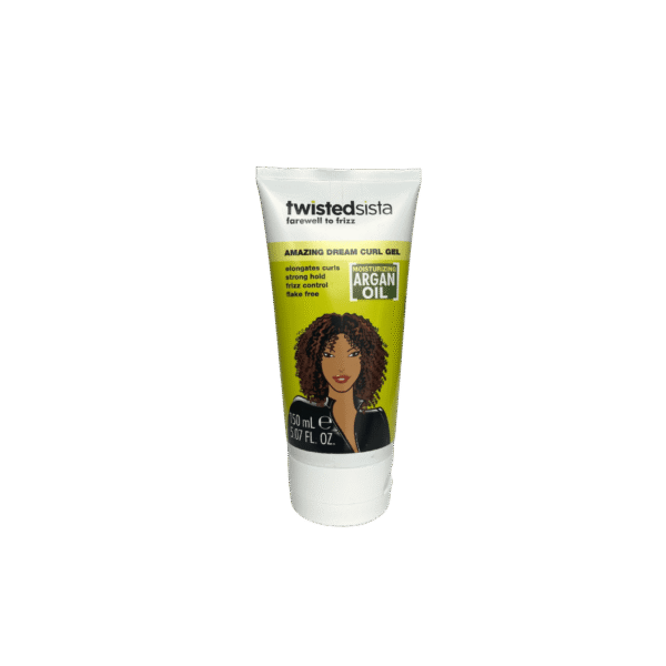 Twisted Sista amazing dream Curl gel website-2 TwistedSista Farewell to Frizz Amazing Dream Curl Gel with argan oil for curl definition, strong hold, frizz control, and flake-free styling.