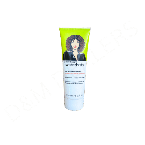 Urban Therapy TwistedSista Curl Activator Crème – Curl defining cream with coconut, avocado, and almond oils for frizz control and shine.