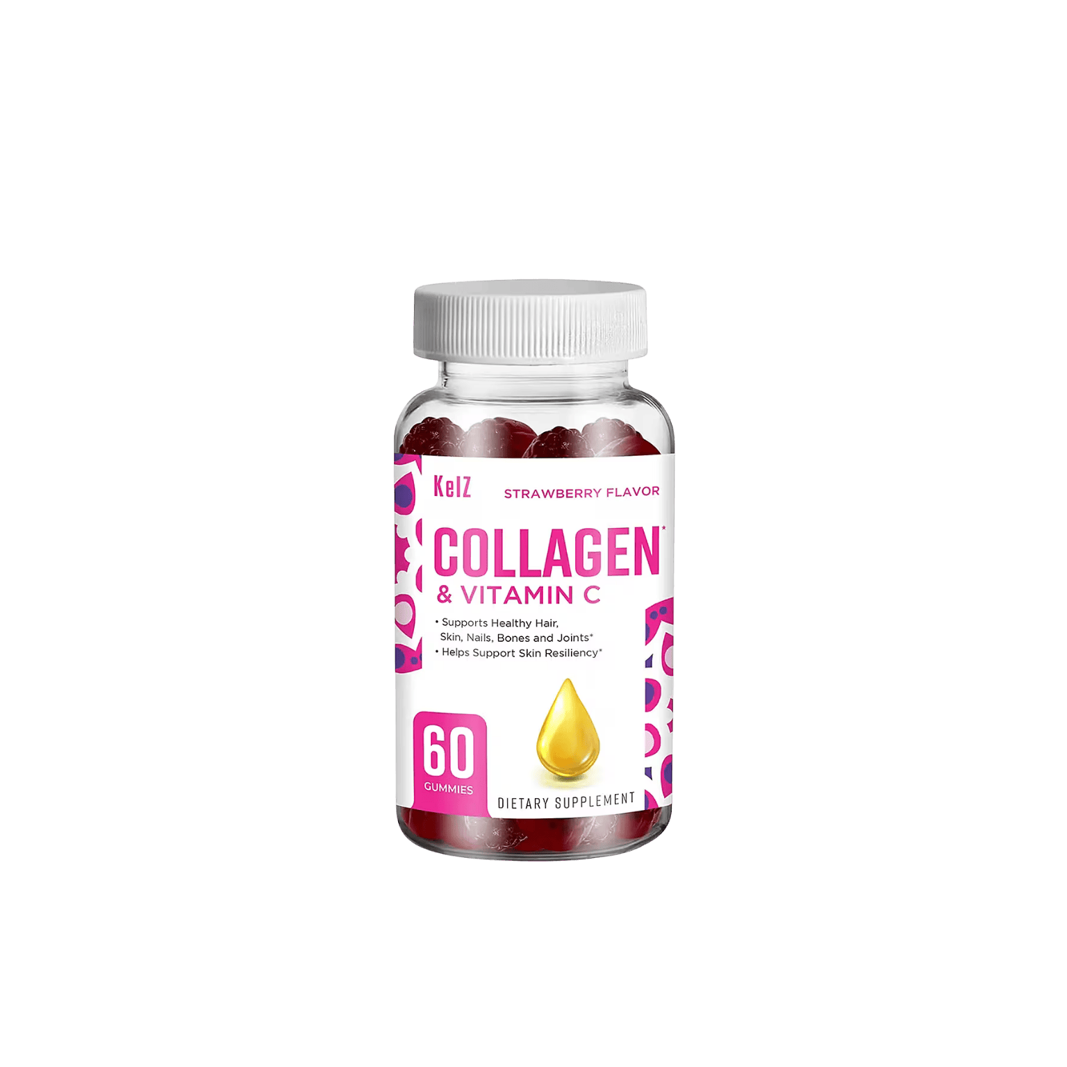 Kelz Collagen & Vitamin C Gummies Strawberry Flavor