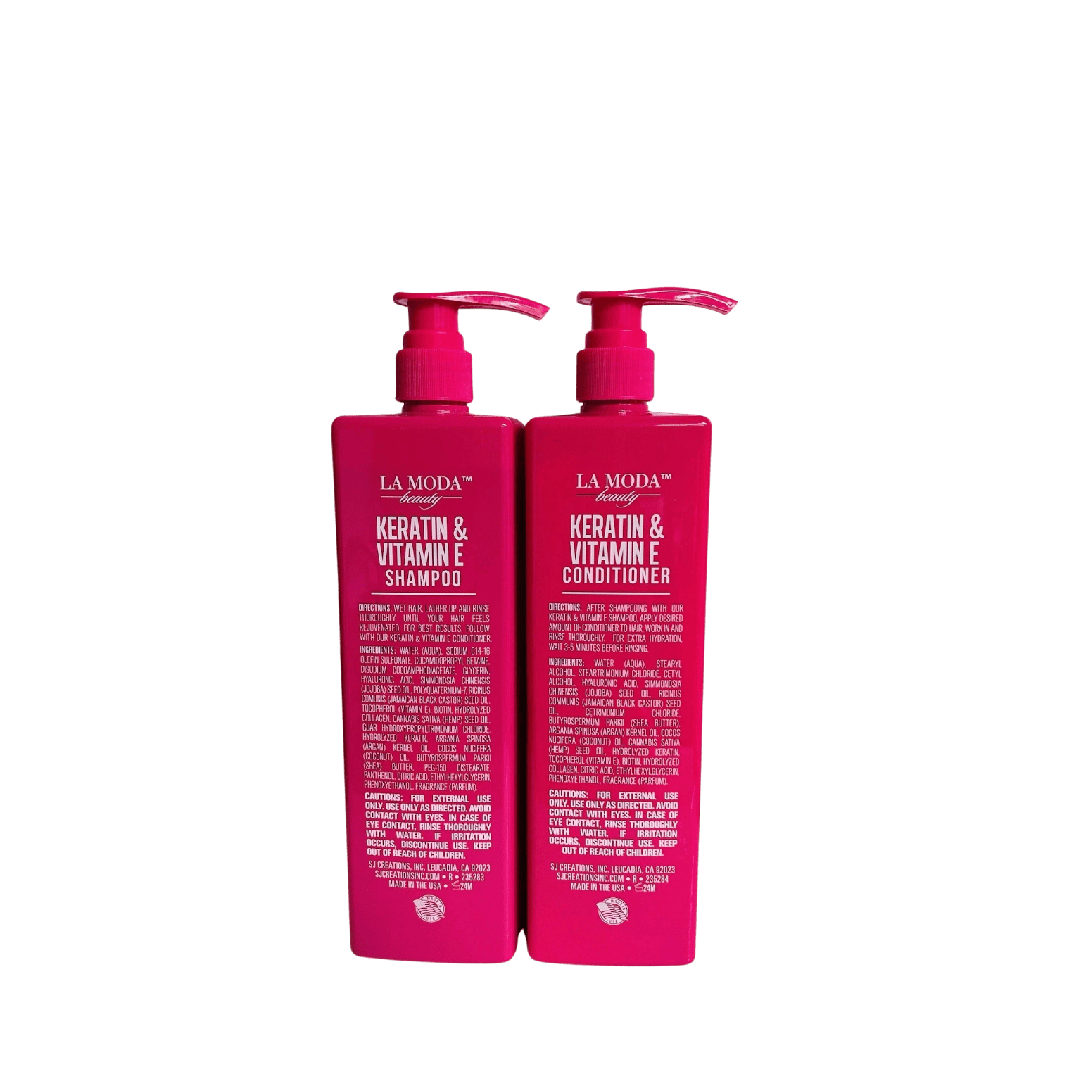 La Moda Beauty Keratin & Vitamin E Shampoo and Conditioner Set