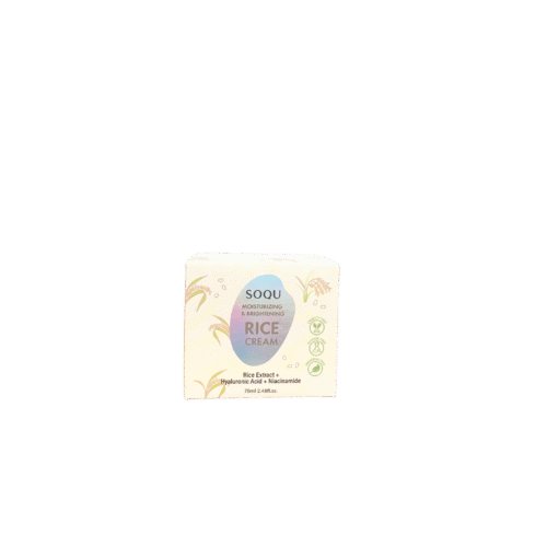SOQU Moisturizing & Brightening Facial Rice Cream with Hyaluronic Acid and Niacinamide
