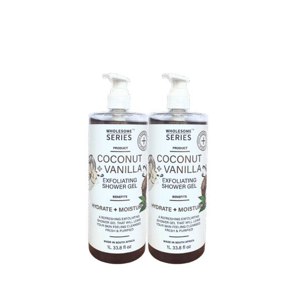 wholesome series coconut Vanilla website Wholesome Series Coconut and Vanilla Exfoliating Shower Gel – hydrating and smoothing tropical body cleanser