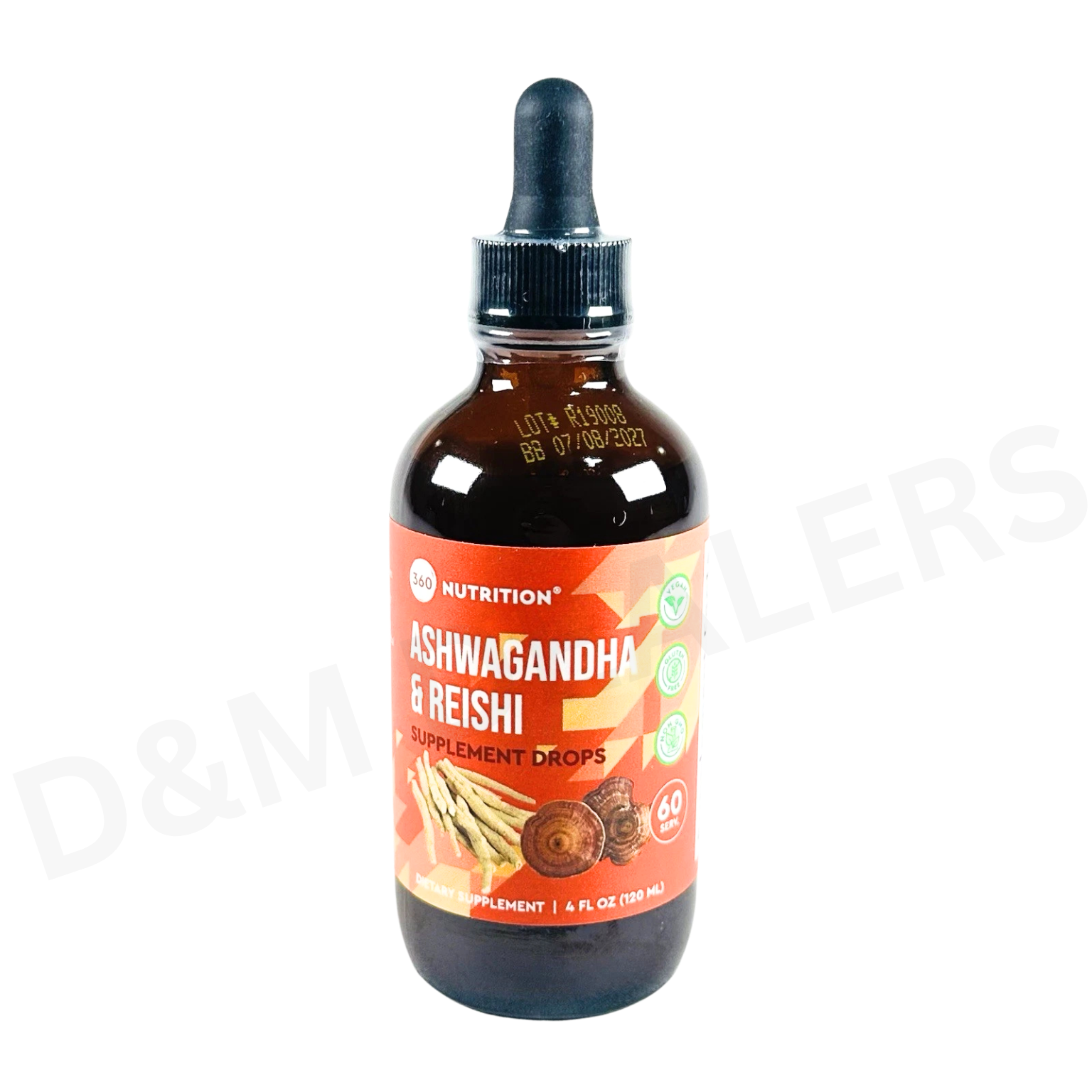 360 Nutrition Ashwagandha & Reishi Root Supplement Drops
