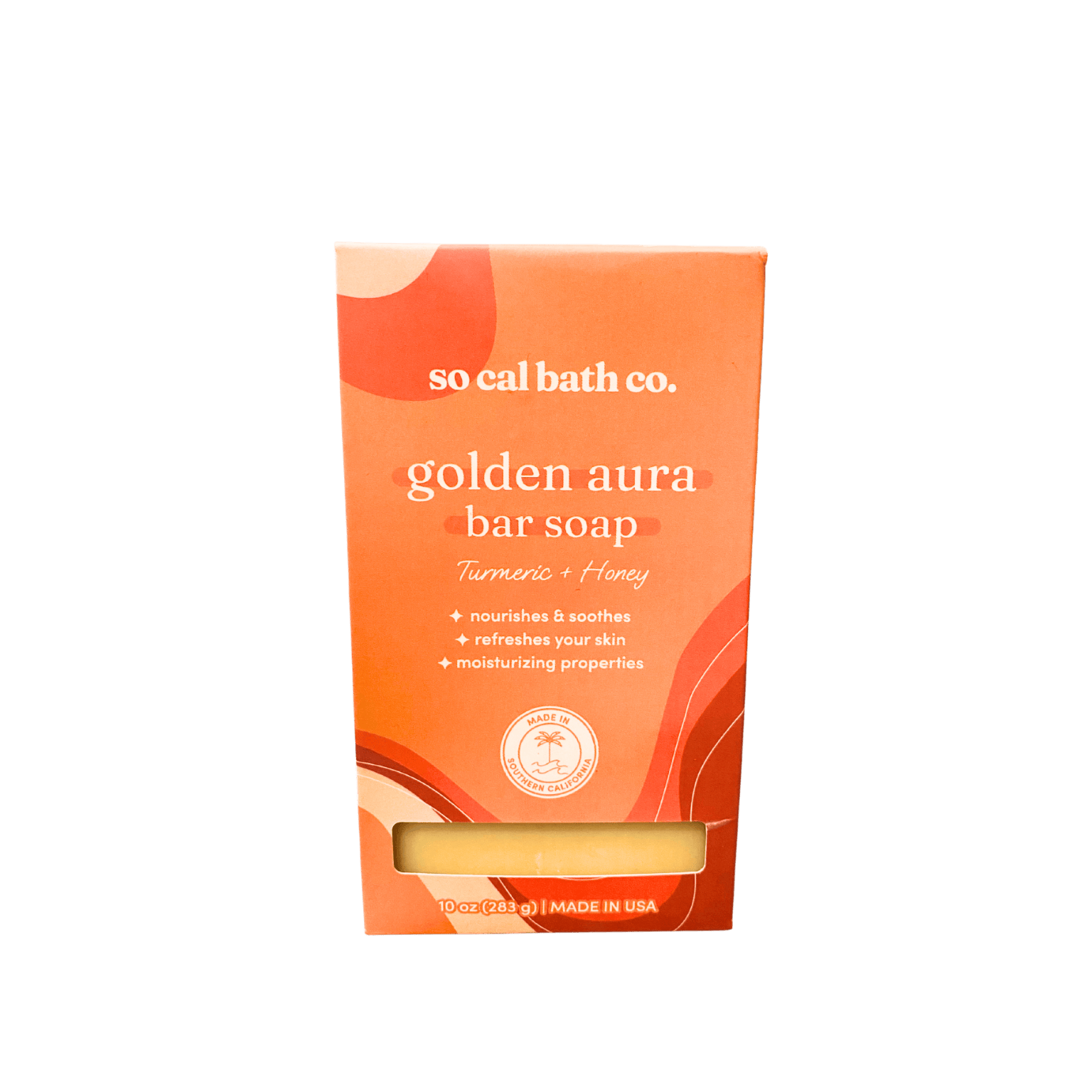 So Cal Bath Co Golden Aura turmeric and honey bar soap for brightening and nourishing skin