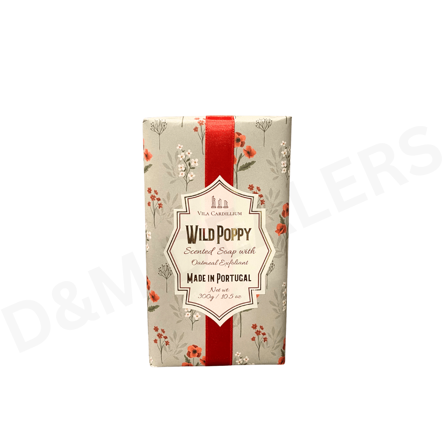 Vila Cardillium Wild Poppy scented soap bar with oatmeal exfoliant made in Portugal