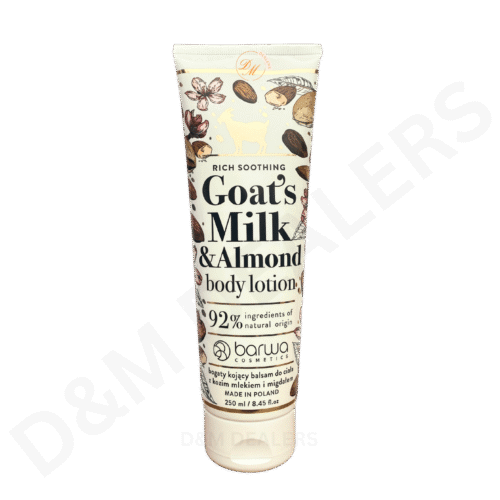 Barwa Cosmetics Rich Soothing Goat’s Milk and Almond Body Lotion for dry and sensitive skin.