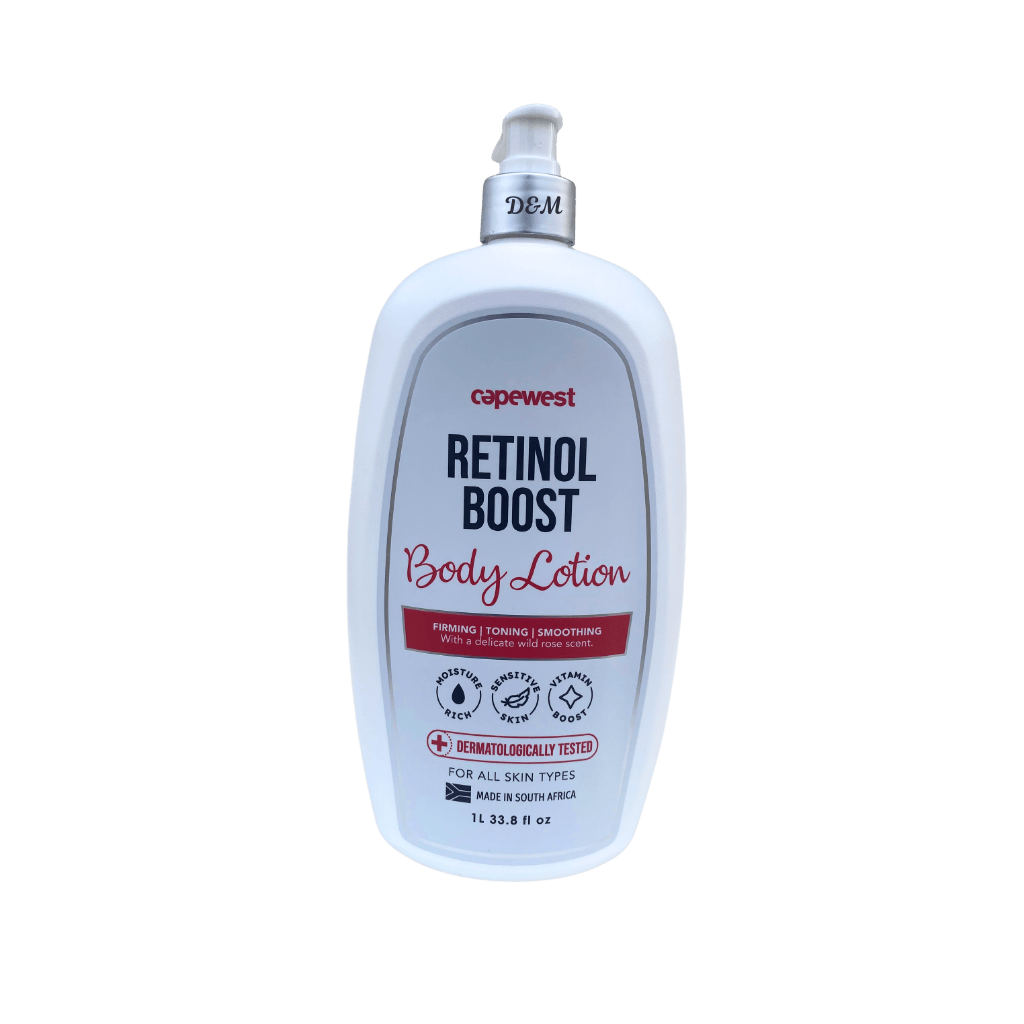Capewest retinol boost body lotion firming smoothing moisturizing body lotion for all skin types