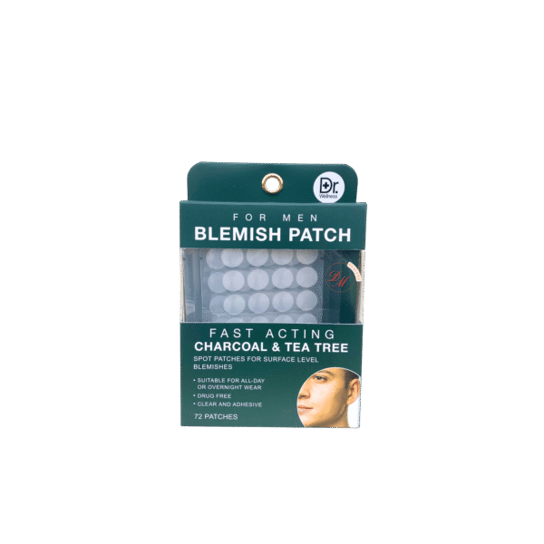 Dr. wellness Fast Acting Blemish and Tea Tree Blemish Patch for Men website Dr. Wellness fast acting charcoal and tea tree blemish patches for men hydrocolloid acne spot treatment 72 patches