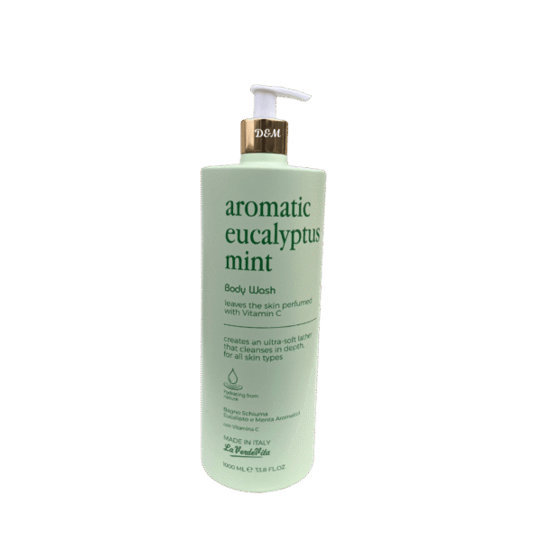 La VerdeVita eucalyptus mint body wash with vitamin C aromatic refreshing cleanser made in Italy for all skin types
